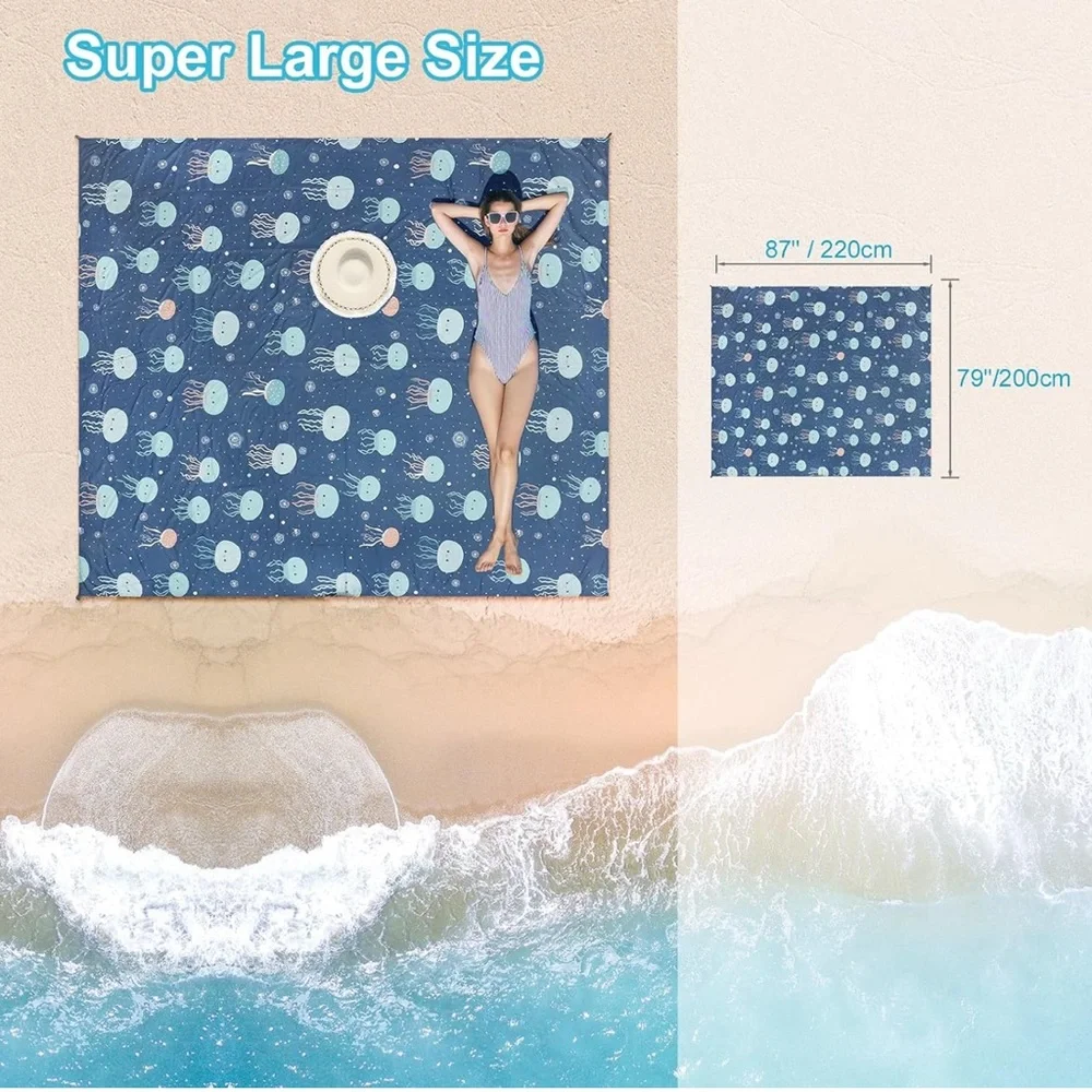 Blue Jellyfish Beach Blanket